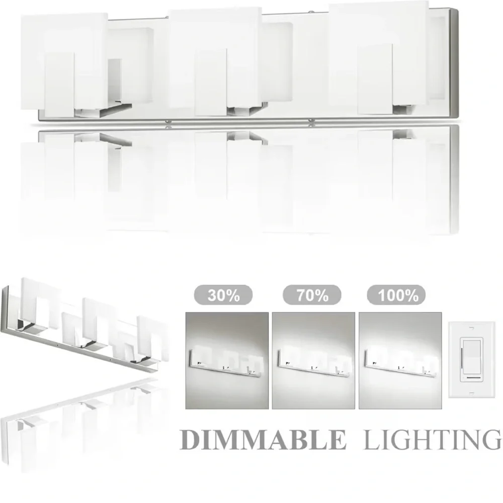 Modern Bathroom Vanity Light Fixture - Silver - Picture 4 of 5